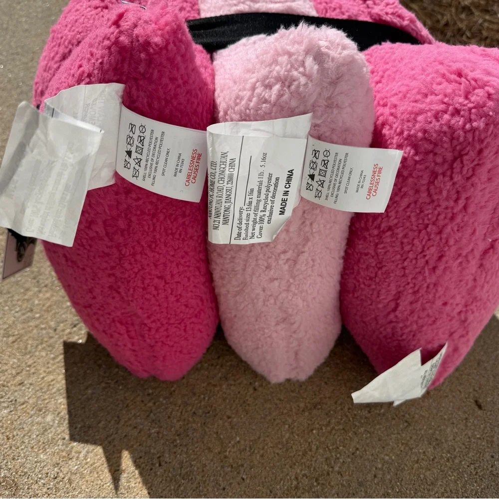 Martha Stewart Set of 3 Pink Plush Ghost Pillows- NWT